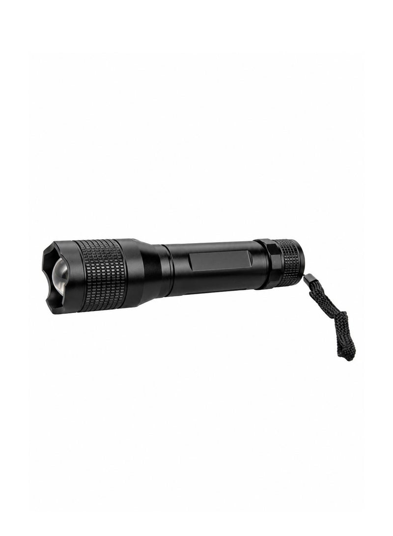 LED Handheld Flashlight, 5000 Lumens High-Power Light, With Zoom In/Out Feature, USB Rechargeable, Aerospace-Grade Aluminum Alloy Body - Black - Image 5