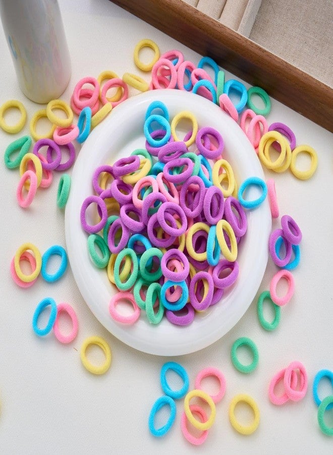 DORMITORRY 50 Pcs Multicolor - Baby Hair Ties, Soft Elastic Bands for Toddlers, Damage-Free Cotton Ponytail Holders, Painless Mini Hair Accessories for Girls and Kids, Small Durable Gentle Hair Girls. - Image 1