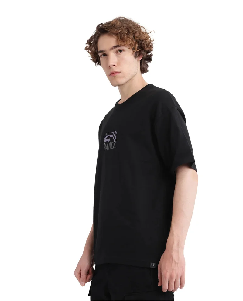 Rare Rabbit Men's Graphic Print Oversized T-Shirt
