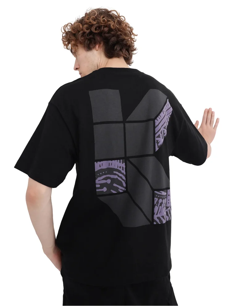Rare Rabbit Men's Graphic Print Oversized T-Shirt