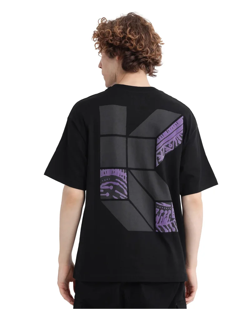 Rare Rabbit Men's Graphic Print Oversized T-Shirt