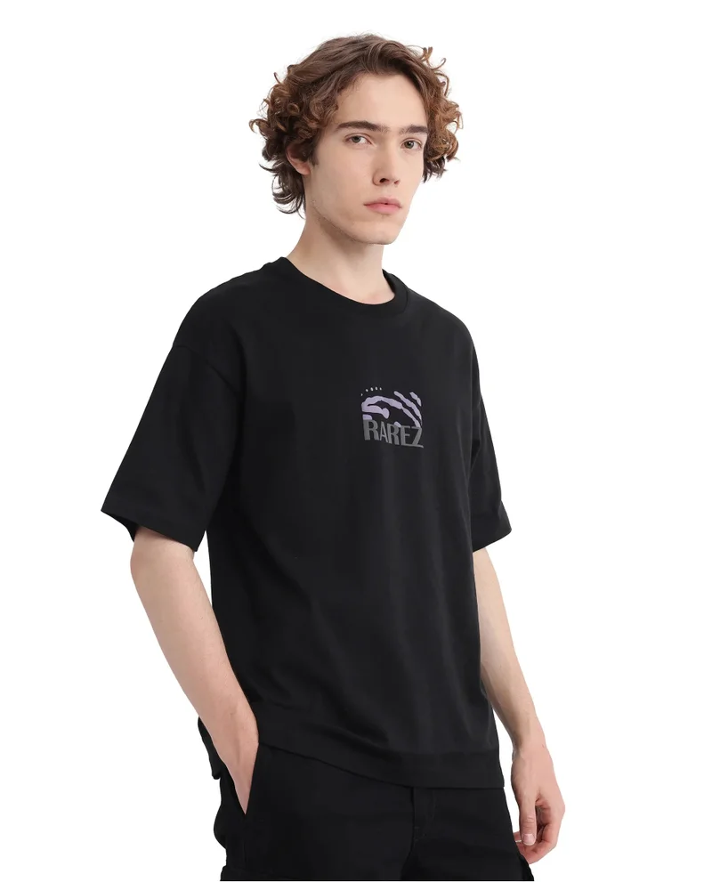 Rare Rabbit Men's Graphic Print Oversized T-Shirt