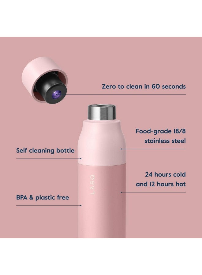 LARQ Bottle PureVis 17 oz - Self-Cleaning and Insulated Stainless Steel Water Bottle with UV Water Purifier and Award-winning Design | Reusable & Travel Friendly, Himalayan Pink - Image 3