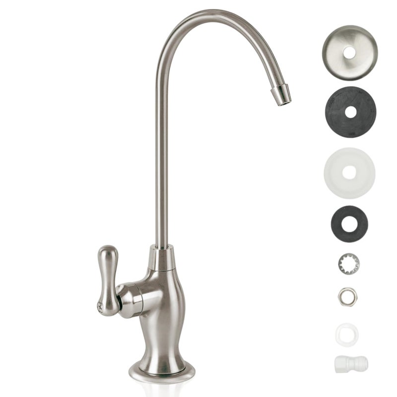 Puroflo Brushed Nickel Reverse Osmosis Faucet  NSF Certified Lead-Free Drinking Water Faucet for Under Sink Water Filtration System  Non-Air Gap Brushed RO Faucet  Filtered Water Faucet FLR-575PSBN - Image 1