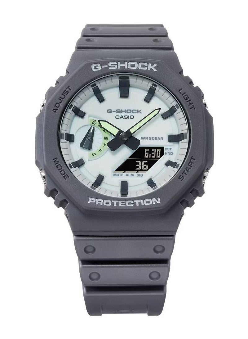 CASIO ساعة جي-شوك، أنالوج-رقمية، بسوار من الراتنج، GA-2100HD-8A - Image 2