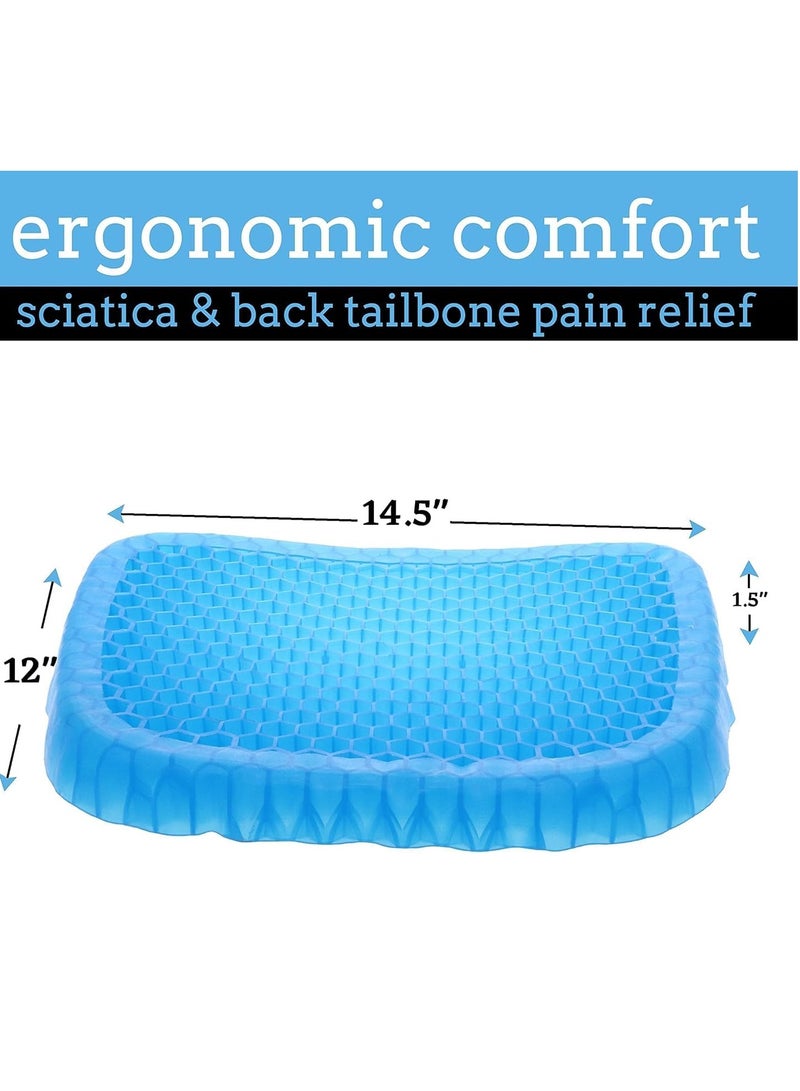 Gel Seat Cushion for Long Sitting Portable Gel Cushion with Ergonomic Design - Small Size 14.5" x 12" x 1.5" Gel Seat Cushions for Pressure Relief Sores Effective for Sedentary Activities - Image 5