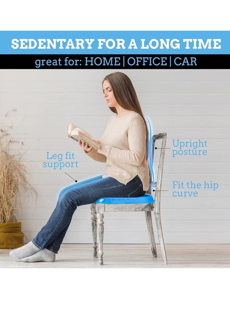 Gel Seat Cushion for Long Sitting Portable Gel Cushion with Ergonomic Design - Small Size 14.5" x 12" x 1.5" Gel Seat Cushions for Pressure Relief Sores Effective for Sedentary Activities - Image 3