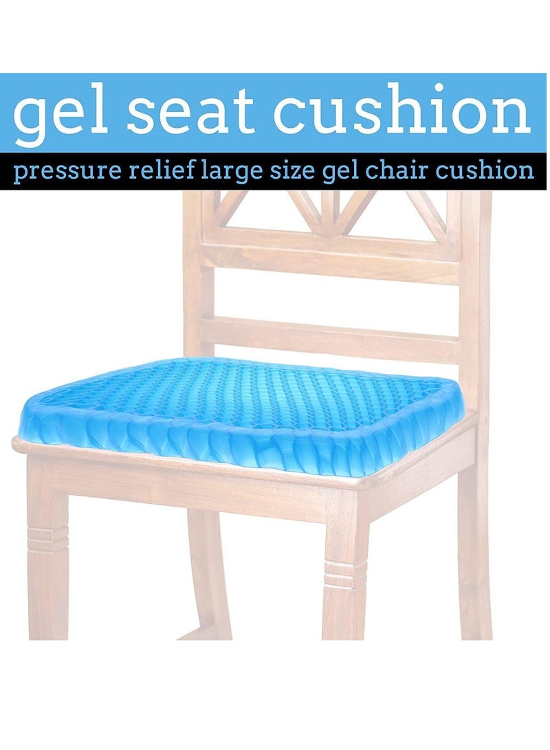 Gel Seat Cushion for Long Sitting Portable Gel Cushion with Ergonomic Design - Small Size 14.5" x 12" x 1.5" Gel Seat Cushions for Pressure Relief Sores Effective for Sedentary Activities - Image 2