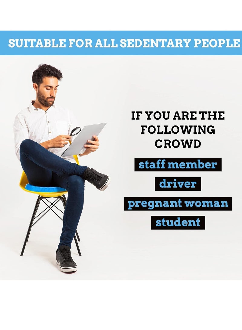 Gel Seat Cushion for Long Sitting Portable Gel Cushion with Ergonomic Design - Small Size 14.5" x 12" x 1.5" Gel Seat Cushions for Pressure Relief Sores Effective for Sedentary Activities - Image 4