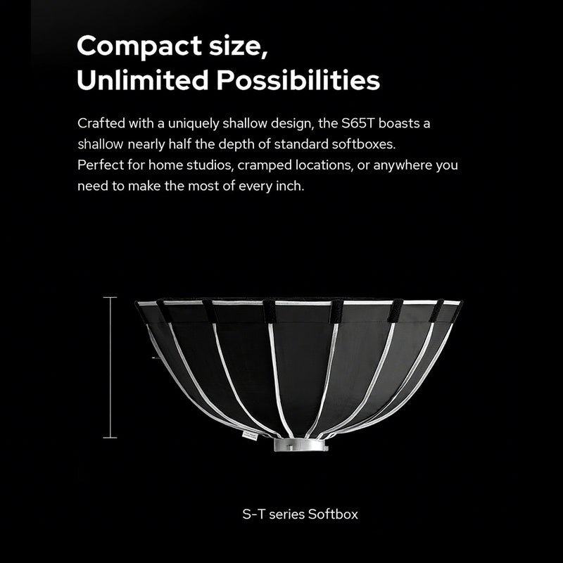 S65T 65cm/25.6in Quick Release Umbrella Softbox Professional Foldable Softbox with Standard Bowen Mount& Diffusers for Photography Studio Photography Portrait Live Stream - Image 4
