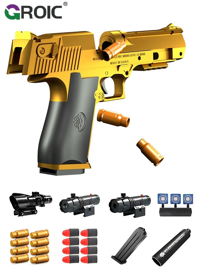 GROIC Toy Gun Soft Bullets,EVA Safety Soft Bullet Gun,Shooting Games Education Toy Model,Pistol Toy Foam Shock Wave Soft Bullet Game Gun,Shell Jump Design Toy Gun - Image 1