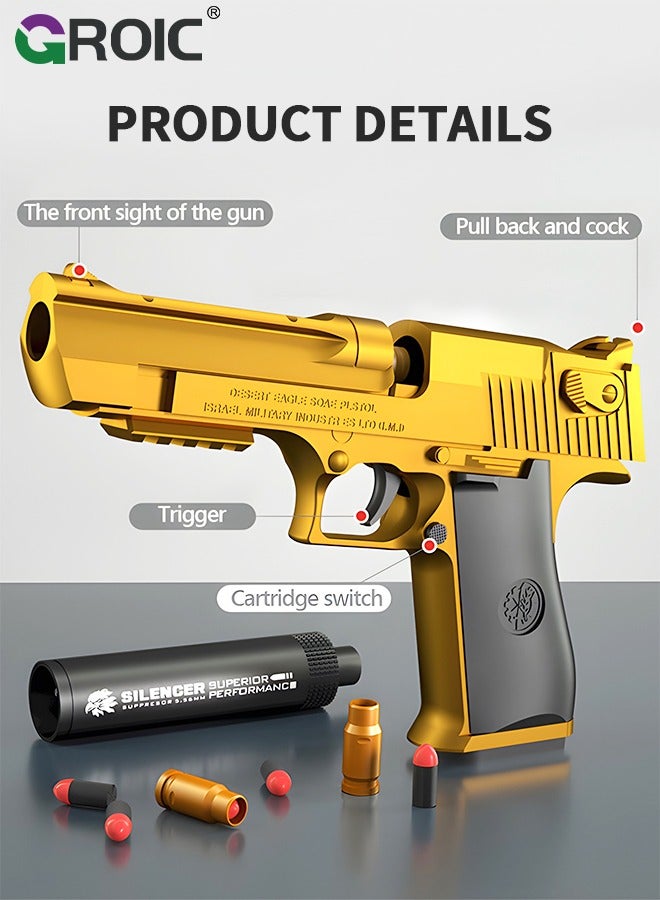 GROIC Toy Gun Soft Bullets,EVA Safety Soft Bullet Gun,Shooting Games Education Toy Model,Pistol Toy Foam Shock Wave Soft Bullet Game Gun,Shell Jump Design Toy Gun - Image 3