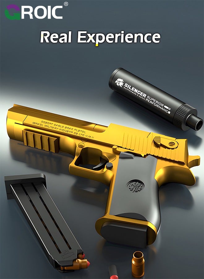 GROIC Toy Gun Soft Bullets,EVA Safety Soft Bullet Gun,Shooting Games Education Toy Model,Pistol Toy Foam Shock Wave Soft Bullet Game Gun,Shell Jump Design Toy Gun - Image 2