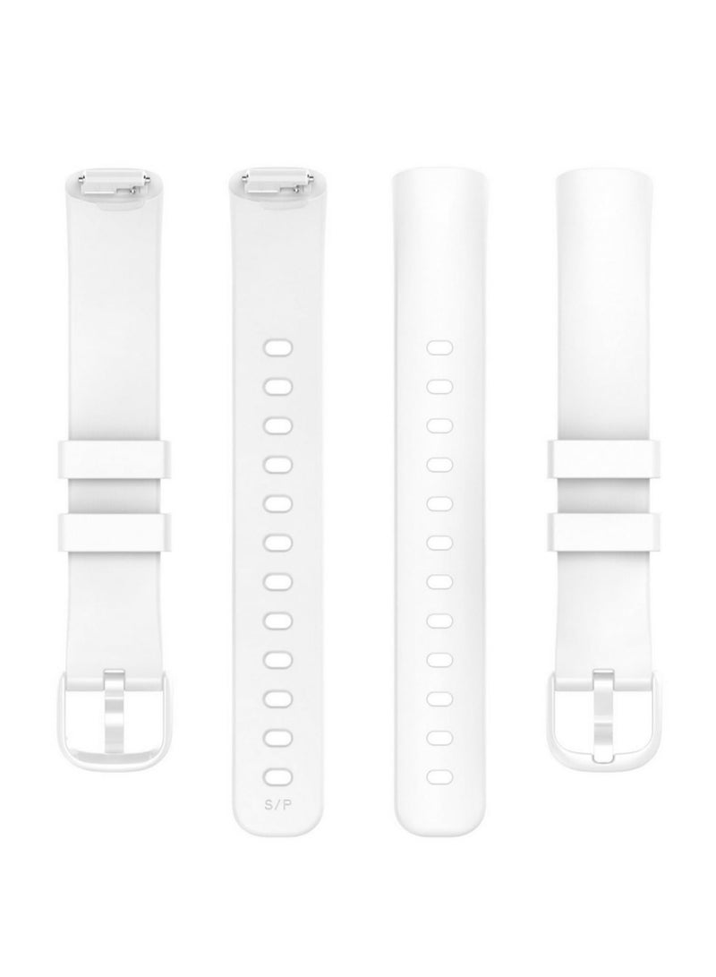 Silicone Wrist Watch Band Compatible with Fitbit Inspire 3 Replacement Watchband Bracelet Accessories For Fitbit inspire 3 Strap L Size (White)  - Image 4
