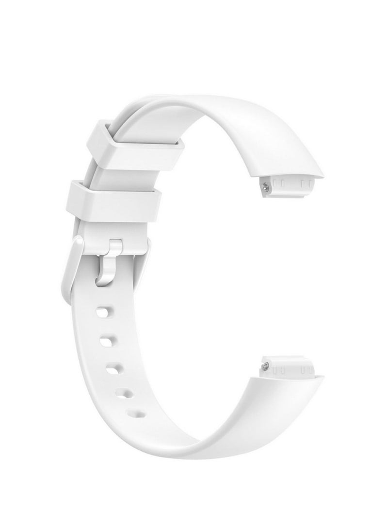 Silicone Wrist Watch Band Compatible with Fitbit Inspire 3 Replacement Watchband Bracelet Accessories For Fitbit inspire 3 Strap L Size (White)  - Image 3