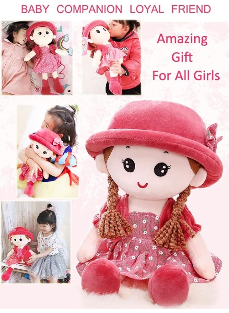 Y&D Adorable Baby Girl Rag Doll Soft Cuddly Ragdoll Princess Doll with Removable Dress and Hat Soft Stuffed Plush Toy Dolls for Girls First Doll Baby Shower Present Girl Birthday Eid Holiday Gift - Image 3