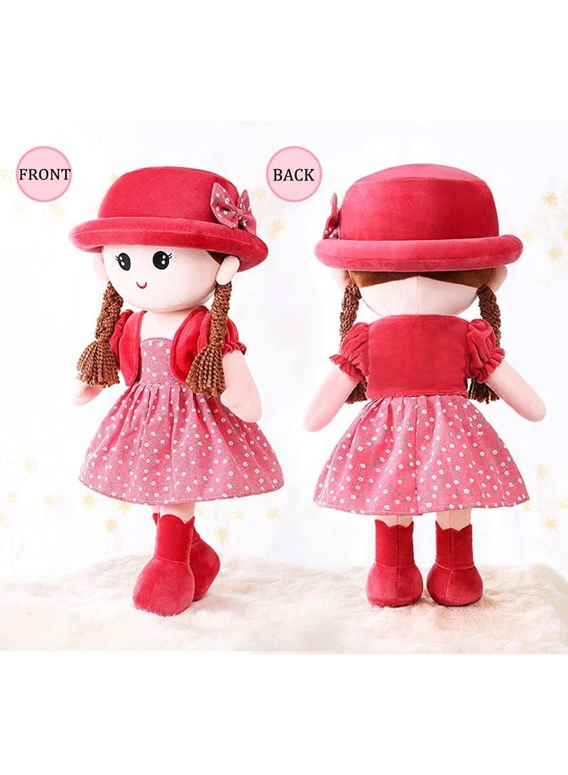 Y&D Adorable Baby Girl Rag Doll Soft Cuddly Ragdoll Princess Doll with Removable Dress and Hat Soft Stuffed Plush Toy Dolls for Girls First Doll Baby Shower Present Girl Birthday Eid Holiday Gift - Image 4