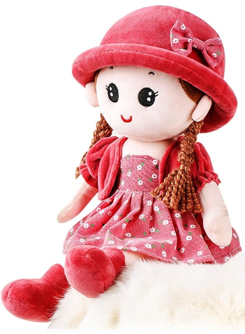 Y&D Adorable Baby Girl Rag Doll Soft Cuddly Ragdoll Princess Doll with Removable Dress and Hat Soft Stuffed Plush Toy Dolls for Girls First Doll Baby Shower Present Girl Birthday Eid Holiday Gift - Image 1