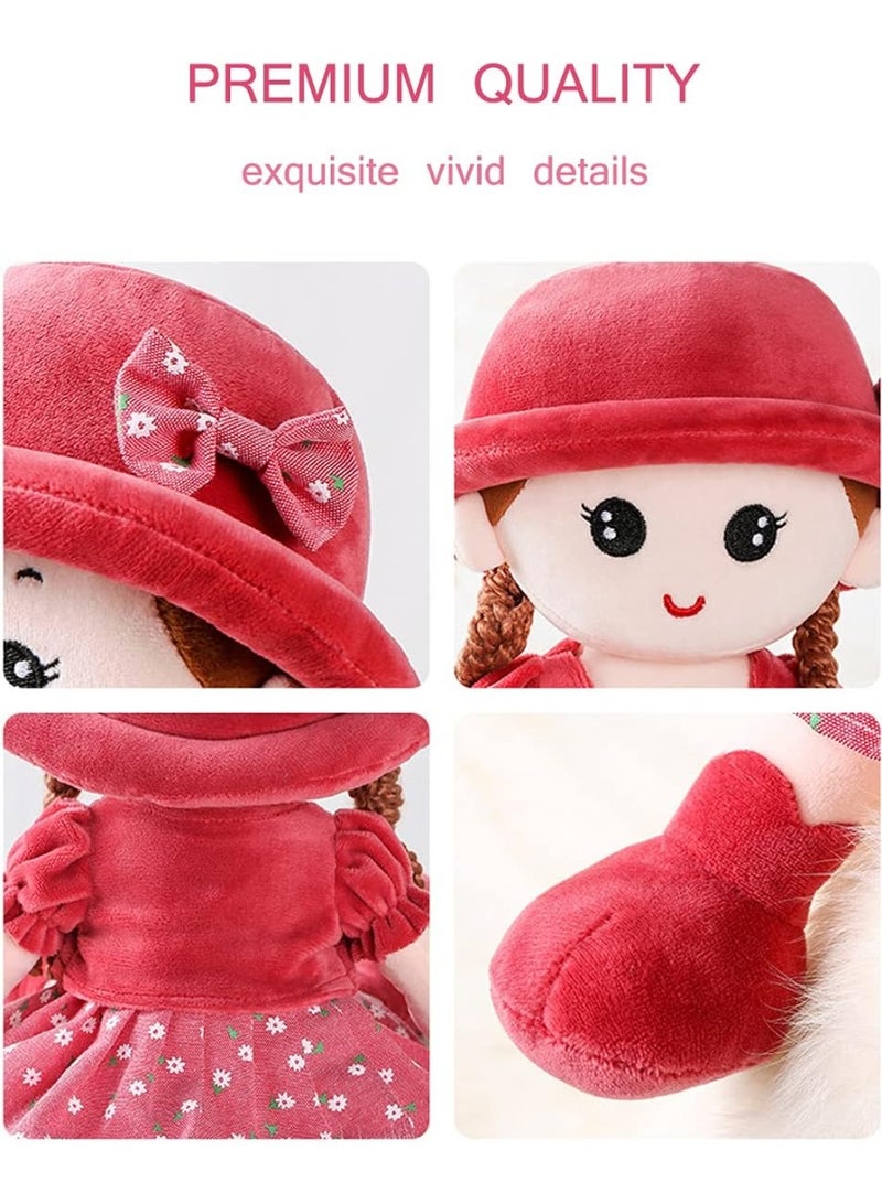 Y&D Adorable Baby Girl Rag Doll Soft Cuddly Ragdoll Princess Doll with Removable Dress and Hat Soft Stuffed Plush Toy Dolls for Girls First Doll Baby Shower Present Girl Birthday Eid Holiday Gift - Image 5