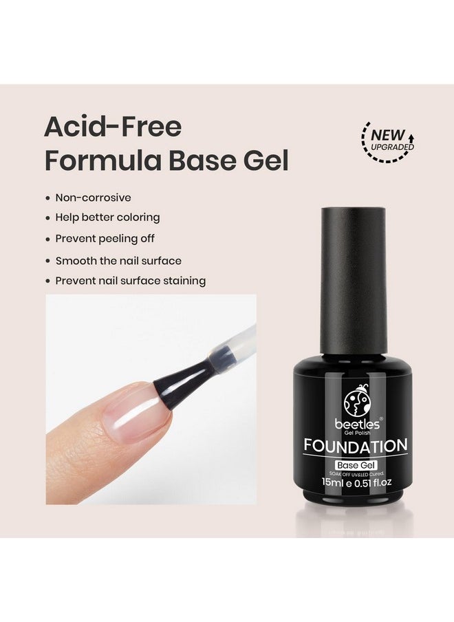 beetles Gel Polish - Beetles 2 Pcs 15ml No Wipe Gel Top Coat and Base Coat Set - Shine Finish and Long Lasting, Soak Off LED Nail Lamp Gel Base Top Coat Finish Nail Art Design Manicure Valentine’s Day Gifts for Women - Image 1