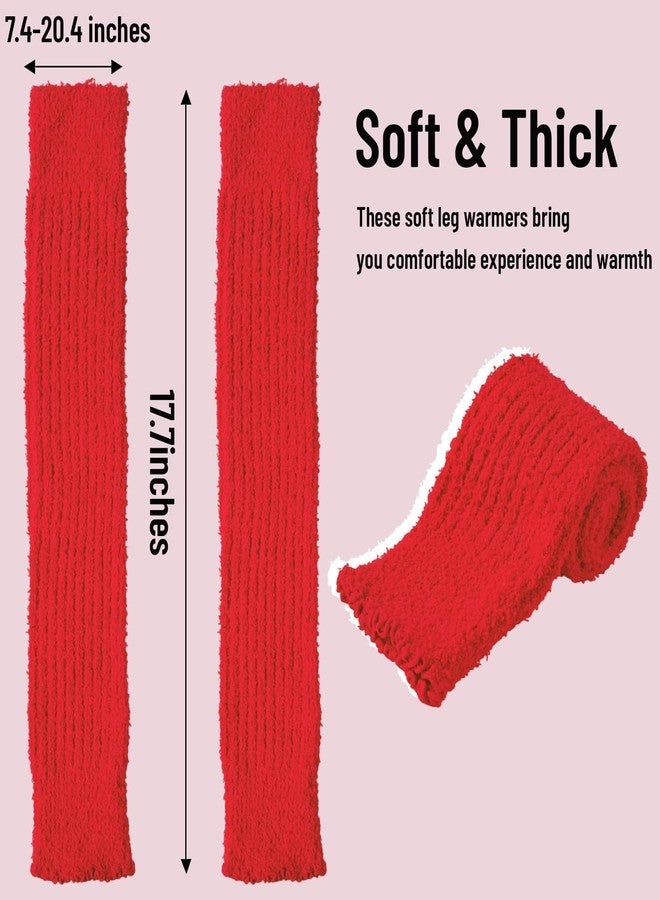 Moon Wood Fuzzy Leg Warmers for Women Cozy Knee High Socks Plush Winter Warm Fleece Thick Leg Warmers for Cold Days Winter - Image 2