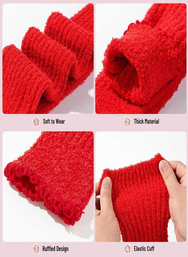 Moon Wood Fuzzy Leg Warmers for Women Cozy Knee High Socks Plush Winter Warm Fleece Thick Leg Warmers for Cold Days Winter - Image 4