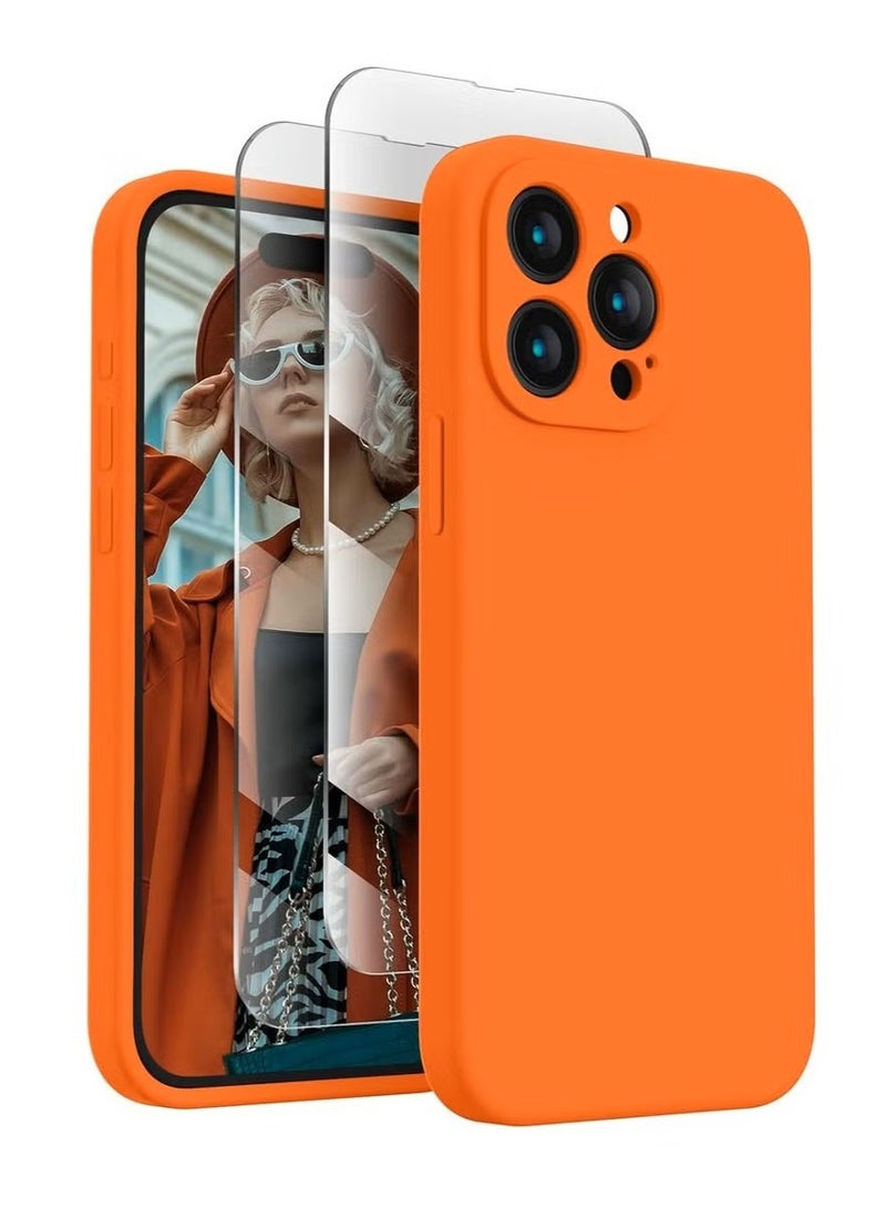 general MARGOUN Premium Liquid Silicone Case for iPhone 15 Pro Max, Neon Orange – Full-Body Shockproof Protective Cover with Soft Microfiber Lining - Image 1