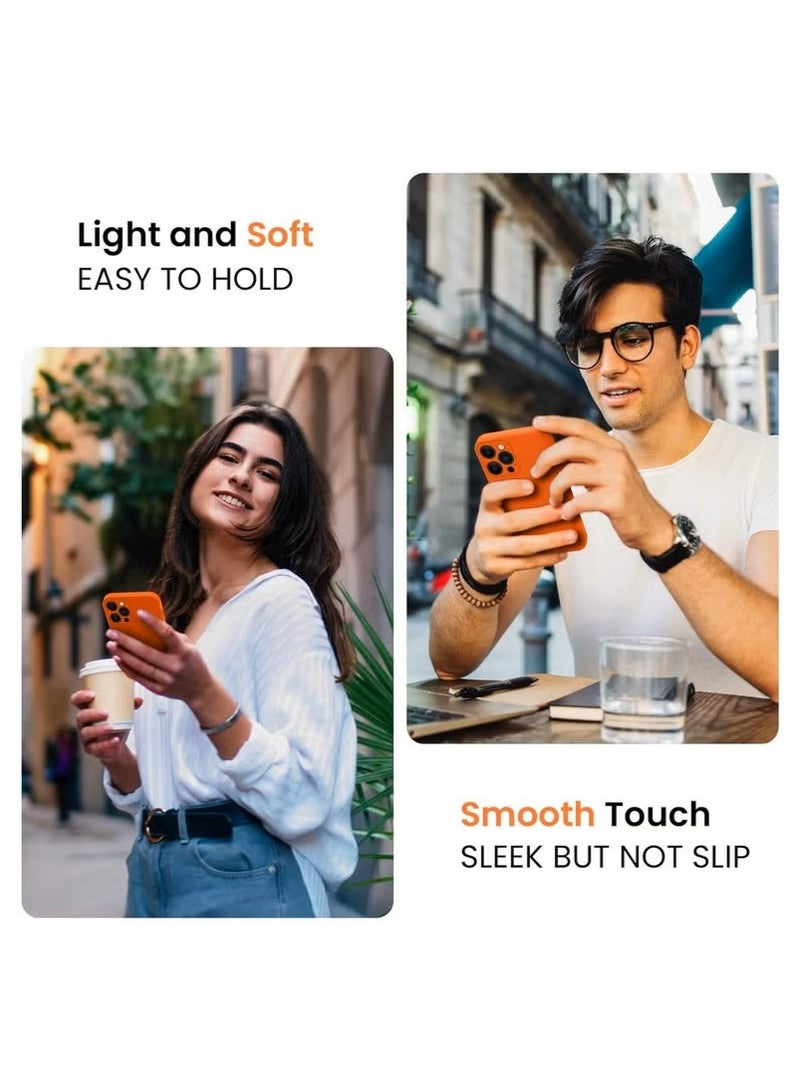 general MARGOUN Premium Liquid Silicone Case for iPhone 15 Pro Max, Neon Orange – Full-Body Shockproof Protective Cover with Soft Microfiber Lining - Image 2