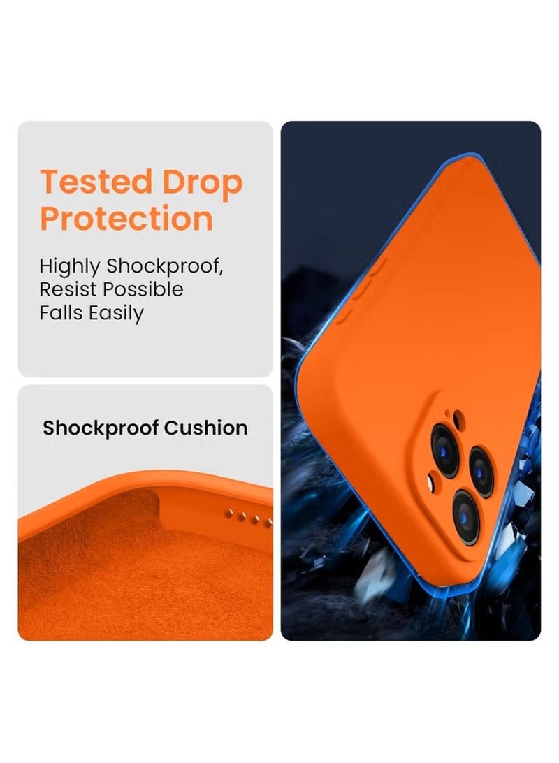 general MARGOUN Premium Liquid Silicone Case for iPhone 15 Pro Max, Neon Orange – Full-Body Shockproof Protective Cover with Soft Microfiber Lining - Image 4