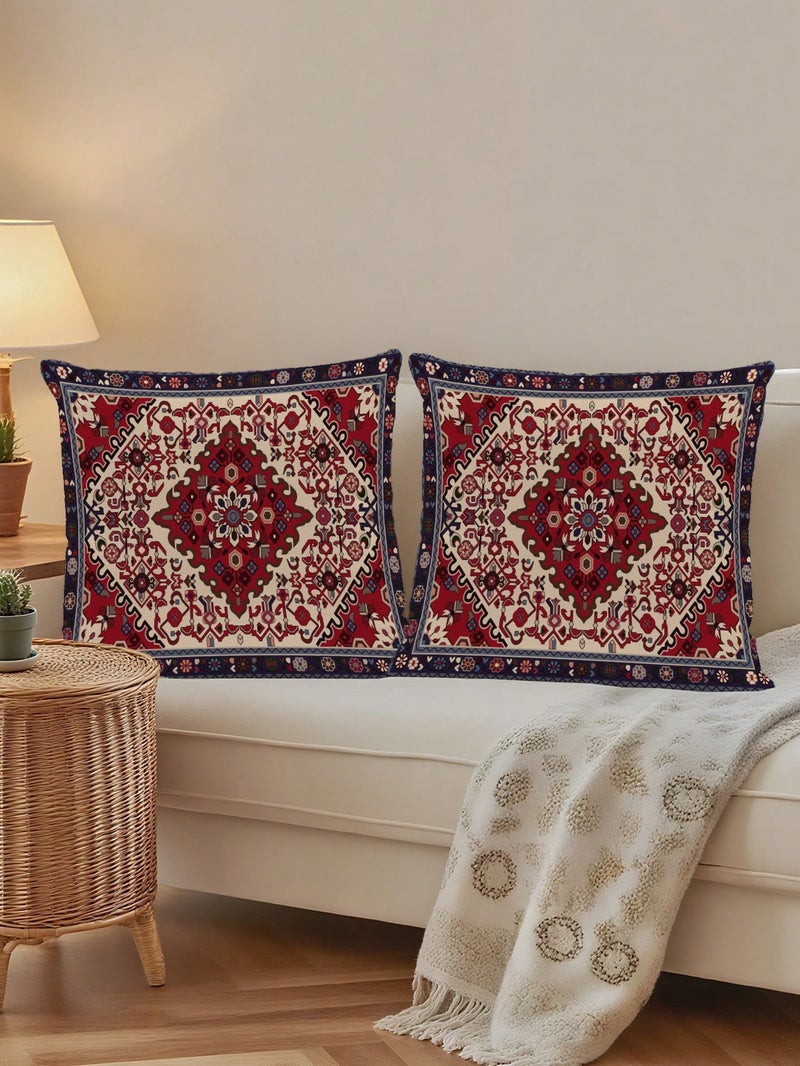 زينة رمضان طقم أغطية وسائد 2 قطع مقاس 45 × 45 سم بتصميم شرقي تقليدي - Image 2