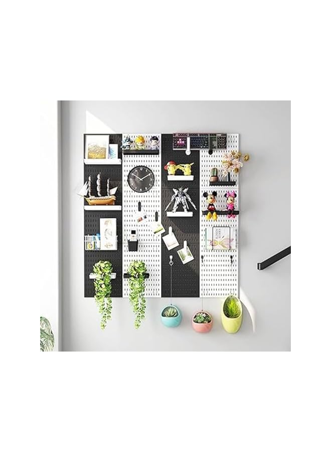 promass Pegboard Combination Wall Organizer Kit, 2 Pcs Pegboard and 10 Accessories Modular Hanging, Wall Mount Display Pegboard Panel Kits, Plastic PegBoard Organizer for Home Kitchen Office (Black) - Image 4