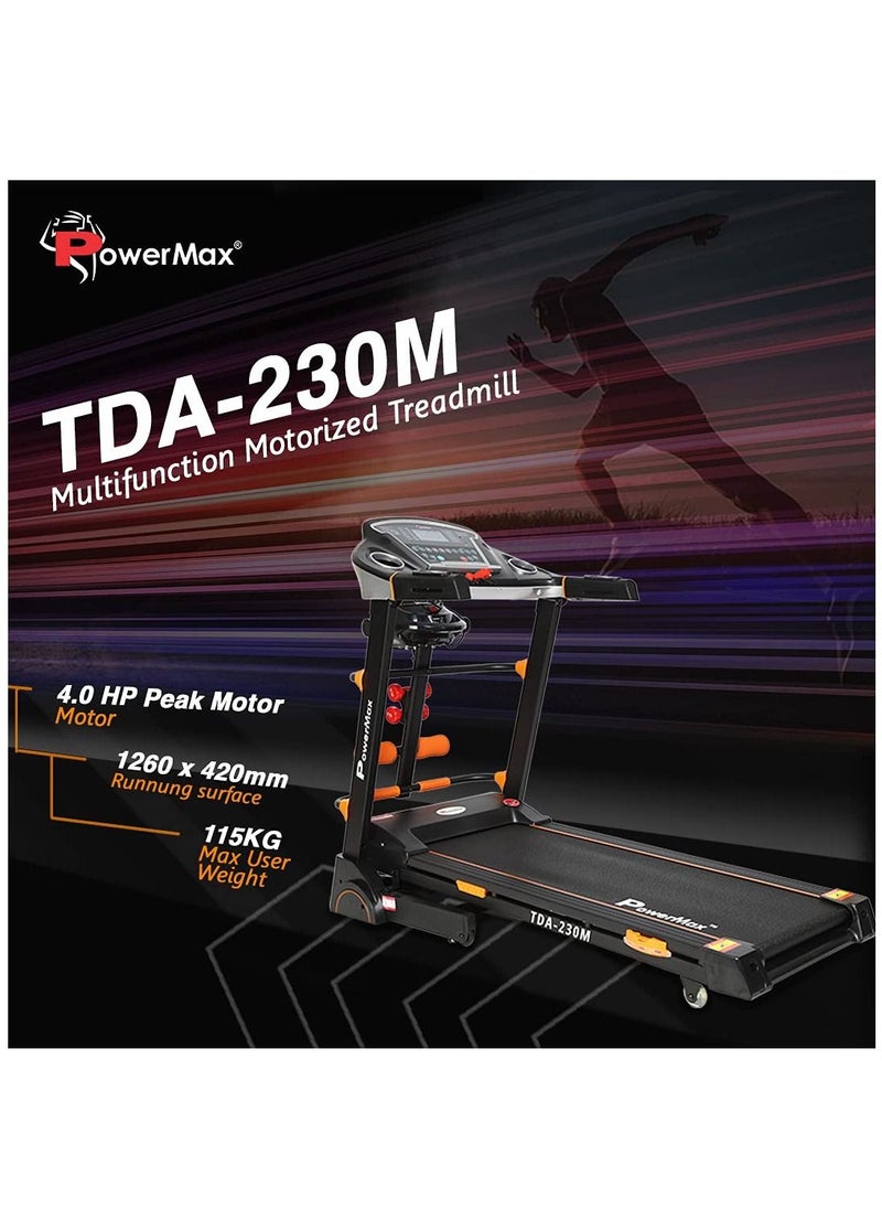 PowerMax Fitness Fitness Tda-230M (4Hp Peak) Smart Folding Electric Treadmill With Auto Incline, Mp3, Speaker, Diy And Virtual Assistance, Exercise Machine For Home Gym And Cardio Training  - Image 2
