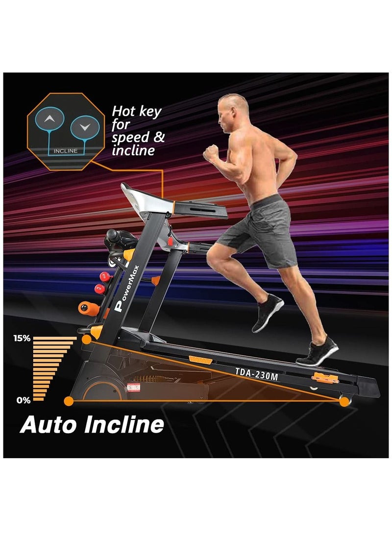 PowerMax Fitness Fitness Tda-230M (4Hp Peak) Smart Folding Electric Treadmill With Auto Incline, Mp3, Speaker, Diy And Virtual Assistance, Exercise Machine For Home Gym And Cardio Training  - Image 5