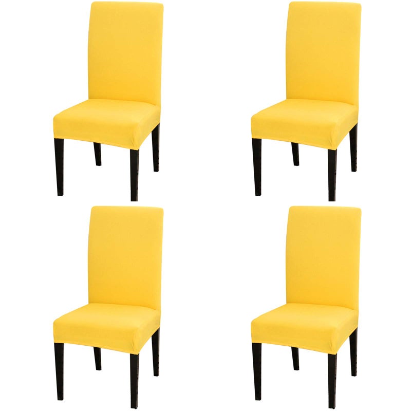 4 Pack Dining Chair Covers Stretch Spandex Removable Washable Protector Chair Slipcovers for Dining Room Kitchen Hotel Yellow