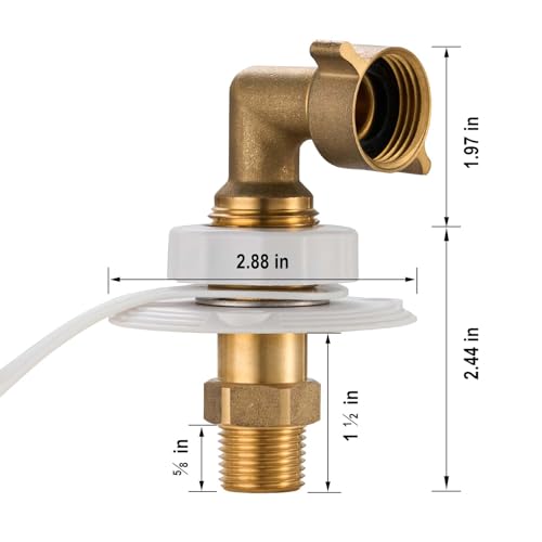 TOPSHINE RV City Water Inlet with Check Valve, RV Water Fill Inlet Replacement, 3/4 GHT Female to 1/2 NPT Male, Lead-Free Brass, City Water Connection for RV Camper Motorhome Trailer with Hose Elbow - Image 2