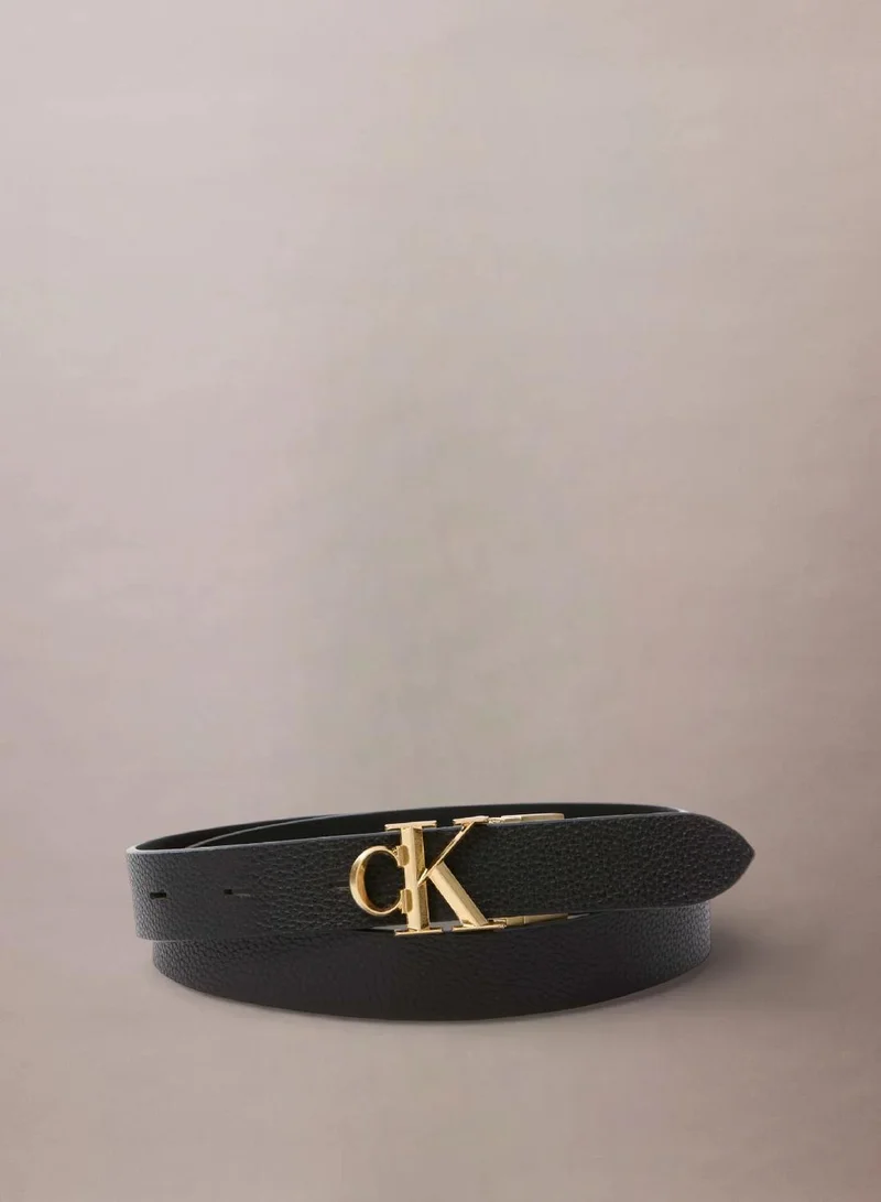 Reversible Pebbled Leather Logo Belt