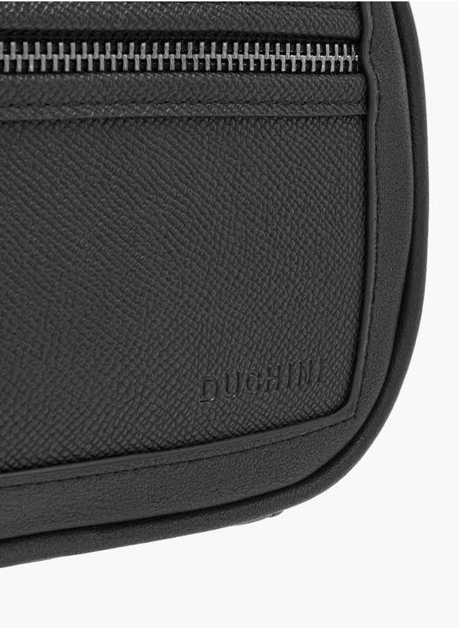 DUCHINI Men's Textured Pouch with Zip Closure and Handle  - Image 4
