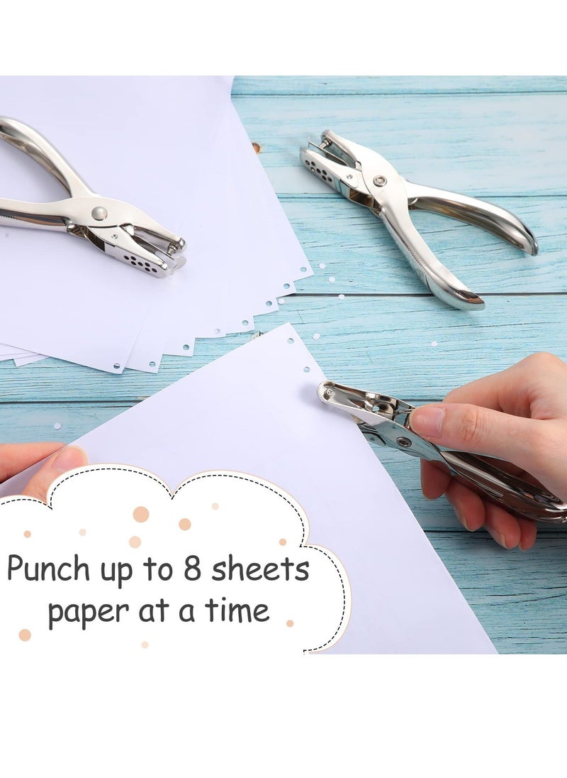 Generic - 3 Pcs Hole Punch Single Hole Puncher 1/8 Inch Circle Paper Puncher, Handheld Hole Paper Punch for Craft Paper Tag Home Office School, Silver - Image 1