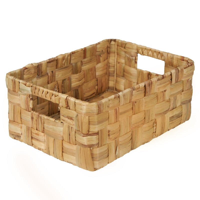 Vatima Jumbo Wicker Storage Basket, Large Hyacinth Organizer, 16.9x12.1x7.1H Inches - Ideal for Home Shelving and Pantry Storage - Image 1