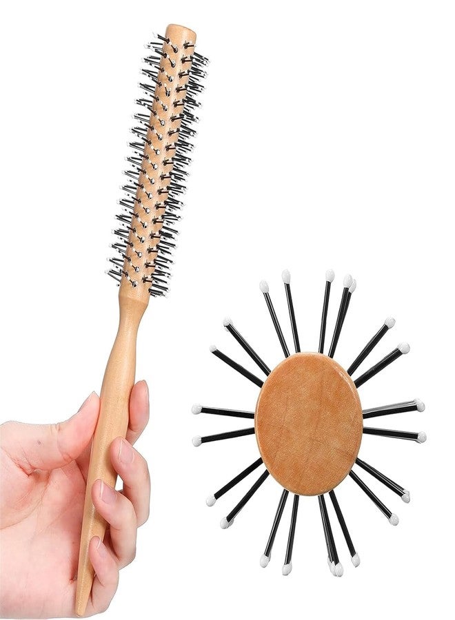XACA Natural Boar Bristle Hair Brush with Wooden Handle, Nylon Bristles, Beechwood Design - Image 2