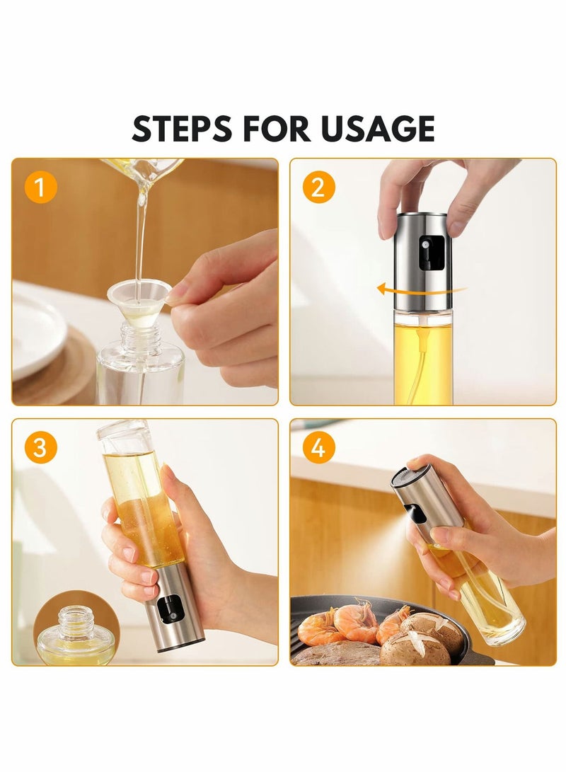 Excefore رشاش زيت للطهي، رشاش زيت زجاجي للطهي، رذاذ زيت الزيتون، رذاذ زيت الزيتون للسلطة، للشواء، خبز المطبخ - Image 4