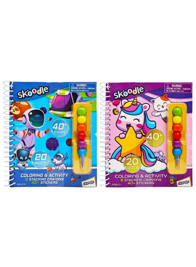 SKOODLE Coloring & Activity Book With Stacking Crayons | Art & Craft Kit | Fun Activity For Kids | Age 3+ - Image 3