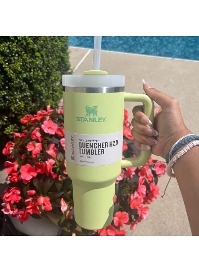 ستانلي كوب ستانلي H2.0 فلوستيت™ الأصلي، كوب معزول بغطاء، كوب قهوة من الفولاذ المقاوم للصدأ H2.0 فلوستيت للمشروبات الساخنة والباردة، كوب سفر بمقبض - Image 4