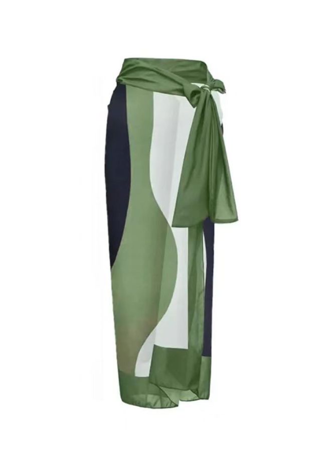 Loquat 2024 European And American One-piece Bikini Swimsuit Women's Conservative Sunscreen Gauze Skirt Seaside Vacation Hot Spring Swimsuit Suit-Color:Green Gauze Skirt- - Image 5