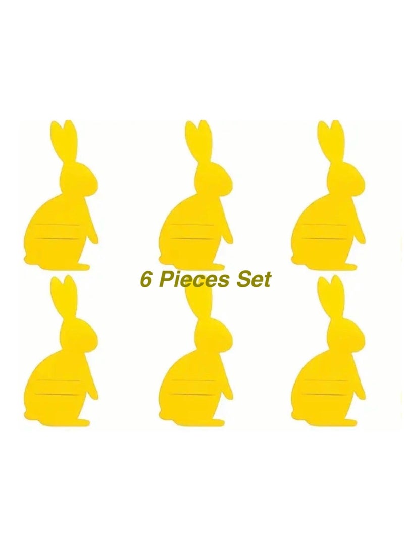 6pcs Easter Bunny Cutlery Holders Pouch for Knife Fork Spoon, Yellow Rabbit Shaped Reusable Sleeves Bag Tableware for Easter Party Brunch Utensils Festive Table Setting - view 5