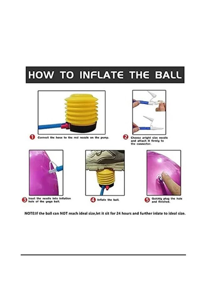 Max Strength Yoga Ball Exercise Fitness Heavy Duty Anti-Burst Pink 85cm - Image 3