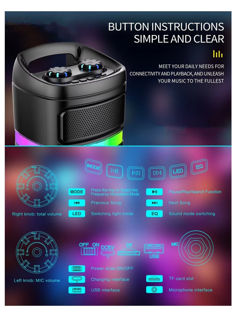 JL-4488 -مكبر صوت عالى الصوت وانيق يعمل بتقنية البلوتوث وبه منفذ USB وفتحة بطاقة تي اف ، يتميز بصوت عالي وواضح كما يوجد به اضاءة ملونة ار جي بي رائعة وبطارية  طويله المدا-تصميم انيق باعلي الخامات - Image 3