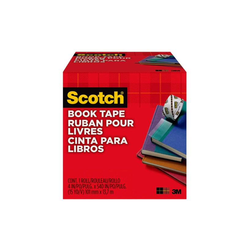 Scotch  Scotch Book Tape, 4 in x 540 in, Excellent for Repairing, Reinforcing Protecting, and Covering (845-400)  - Image 1
