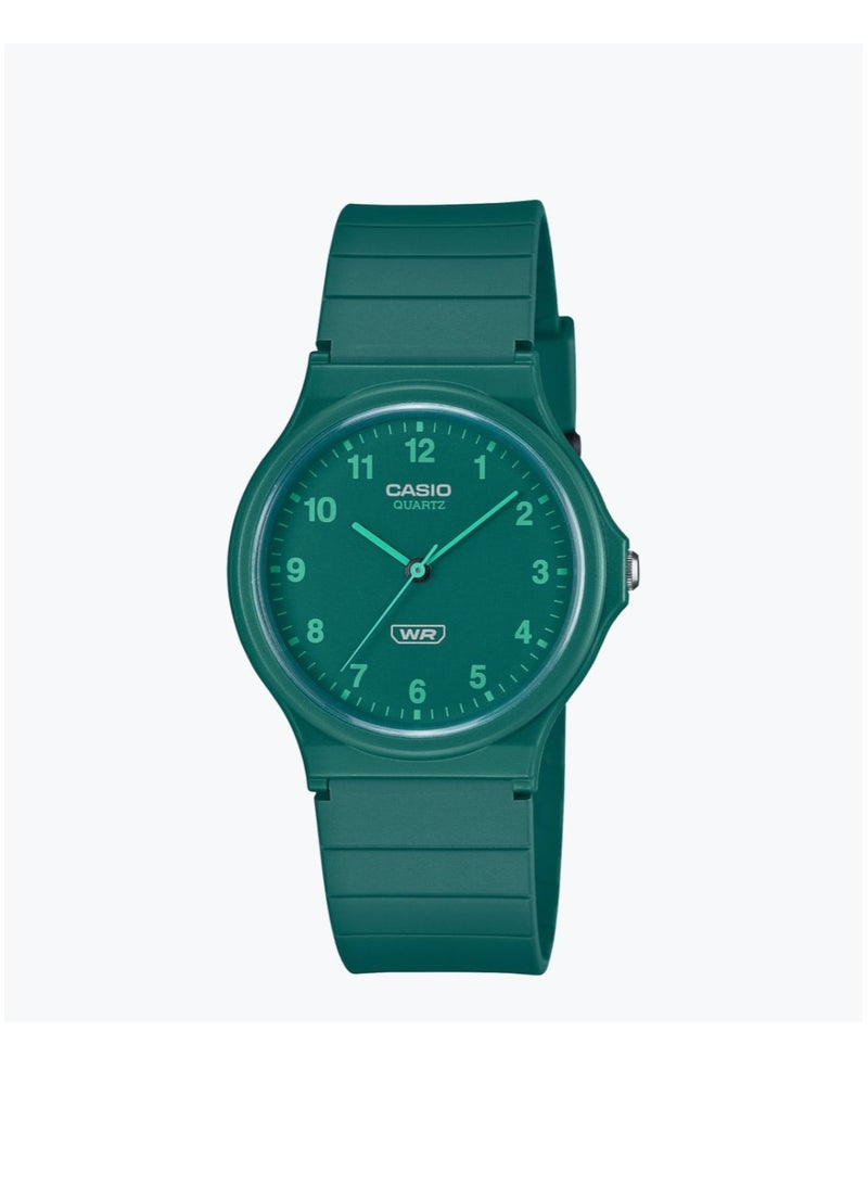 كاسيو ساعة يد دائرية الشكل بسوار من الراتينج التناظري MQ-24B-3BDF - Image 1