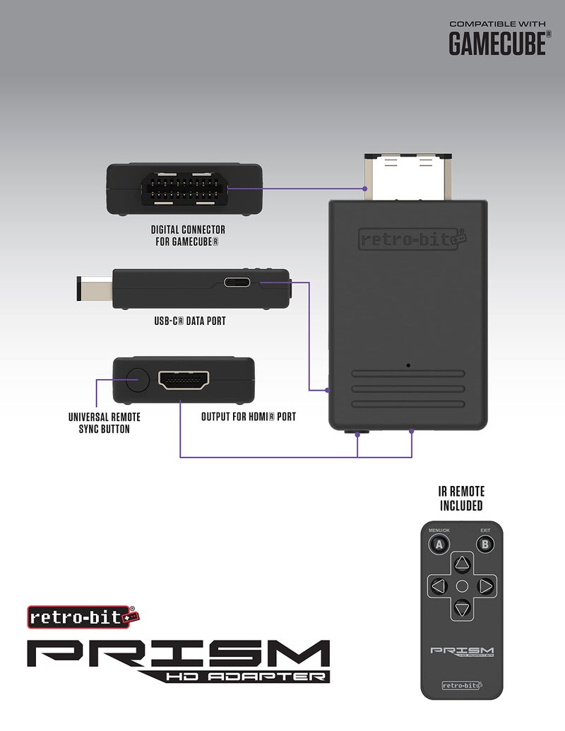 Retro Bit Retro-Bit Prism HDMI Adapter for GameCube - AV to HDMI Converter/Upscaler for 1080P Support - Image 5